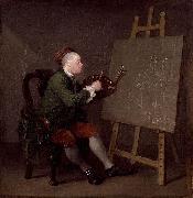 William Hogarth Self-portrait painting